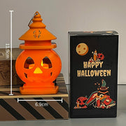 PumpkinGlow™ Doppelseitige tragbare Halloween-Kürbislaterne | Warmes Licht oder 7-Farben-LED