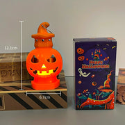 PumpkinGlow™ Doppelseitige tragbare Halloween-Kürbislaterne | Warmes Licht oder 7-Farben-LED