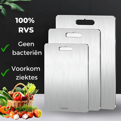 SafeCut™ Edelstahl Schneidebrett | Hör auf, Mikroplastik und Bakterien zu essen