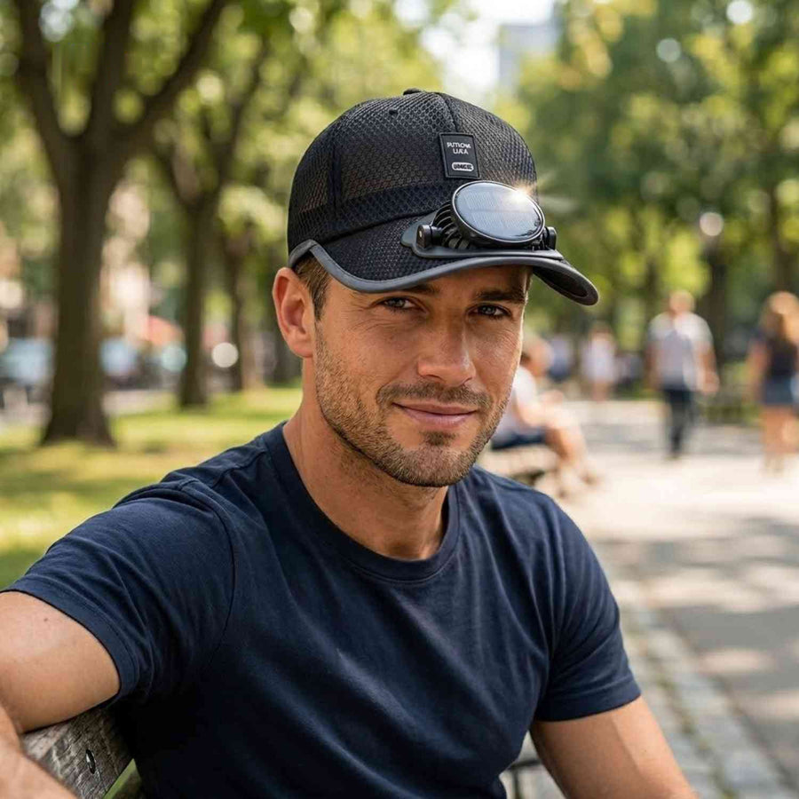 Solarix™ Cap | Kühlende Sonnenkappe, UV-Schutz und wiederaufladbar