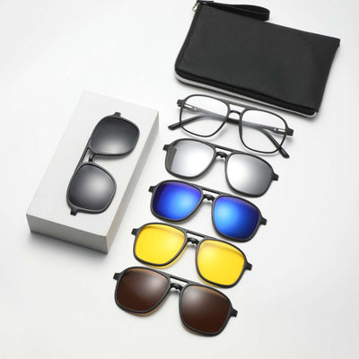 Solvizo™ Sonnenbrille SET | Polarisiert, Modisch & Magnetisches Design