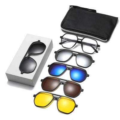 Solvizo™ Sonnenbrille SET | Polarisiert, Modisch & Magnetisches Design