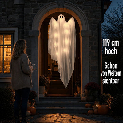 SpookGlow™ Hängende Halloween-Geisterdekoration, ca. 119 cm