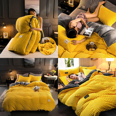 Samt-Fleece-Bettbezug | Extra warm an kalten Tagen