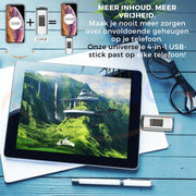 Nie wieder ein voller Speicher mit unserem 4-in-1 Flashlaufwerk. Dieses passt auf jedes Gerät