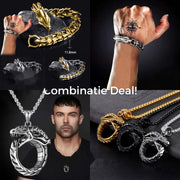 Entfessle die Kraft der Norwegischen Legenden | Wikinger Drachenarmband und/oder Kette mit €20 Rabatt auf das Set