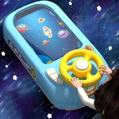 SpaceRacer™ Lenkrad-Spiel für Kinder | Wähle zwischen Raumschiff- oder Rennwagen-Simulation