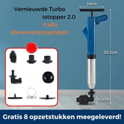 Verbesserte Turbo Druckluft-Abflussreiniger 2.0™ | Behebt alle Abflussverstopfungen