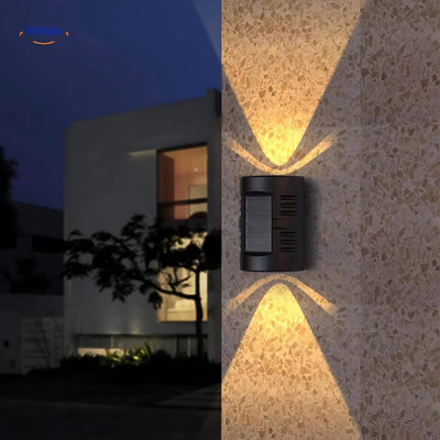 LumiBright™️ Solar Wandleuchte | Wasserdichte LED, Doppelkopf, Außendekoration