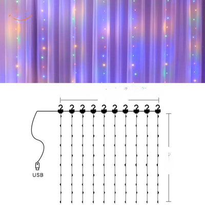 GlowStrand™ LED Vorhang | USB, Wasserdicht, Bunt & Fernbedienung