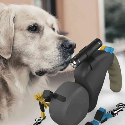 TweeTrek™ Hundeleine | Automatisch, Ausziehbar & Für 2 Hunde