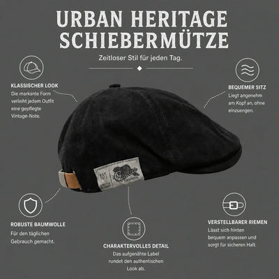 Urban Heritage Flat Cap™ | Zeitlose Schiebermütze