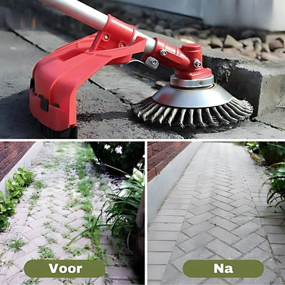 Weedmaster™ | Kabellose Unkrautbürste mit Drahträdern für Rasen- und Gartenpflege