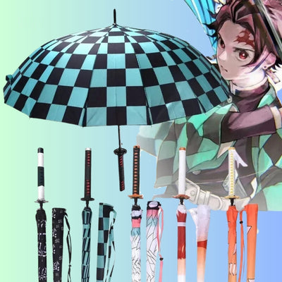 ZenBrella™ | UV-blockierender Anime-Regenschirm, leichter Demon Slayer-Schirm, Zenitsu & Tanjiro